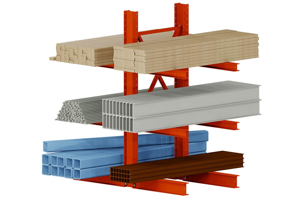 Heavy Duty Warehouse Racking Systems Two Side Light Cantilever Pallet Racks