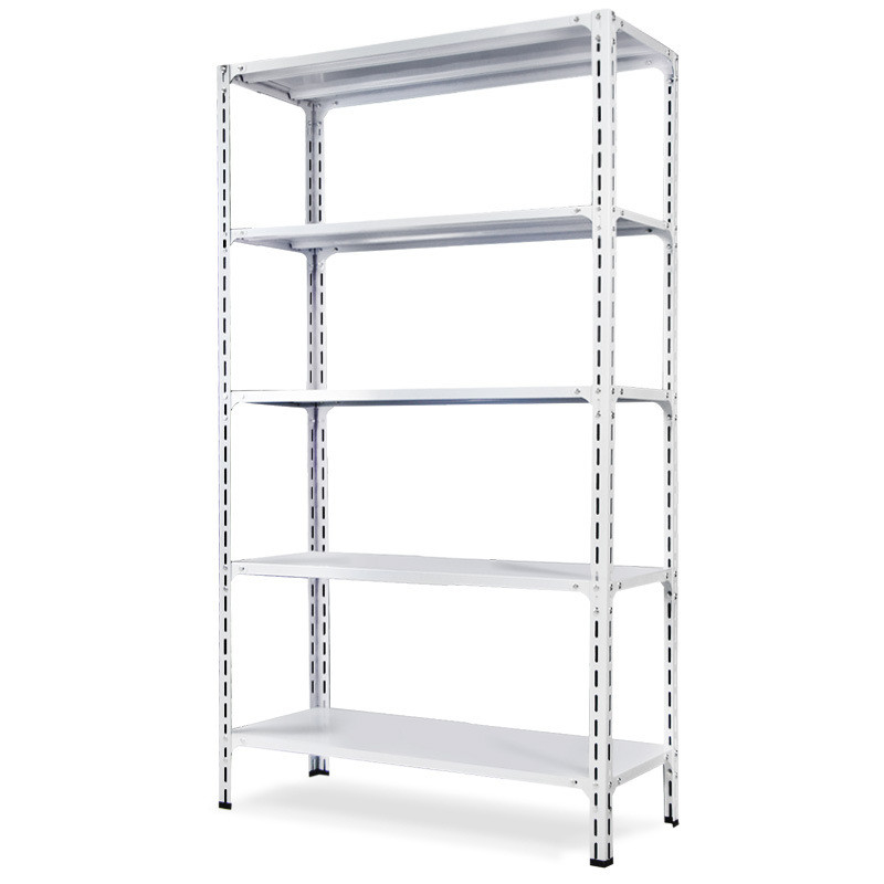 5 Tiers Wide Span Shelving , Family Household Angle Steel Boltless Rack In Beige Color