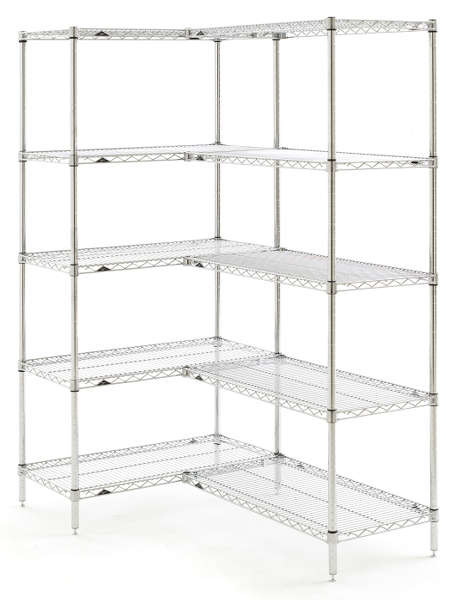 Dry Or Wet Commercial Wire Shelving / Stainless Steel Wire Shelves Chrome Finish