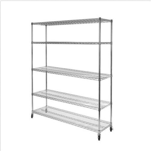 5 - Layers Galvanized Wire Shelving / Metal Storage Rack Unit For Hygiene Food Storage