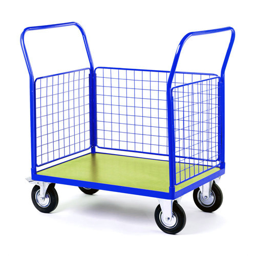 Steel Wire Shipping Containers Trolley For Supermarket Medium Duty