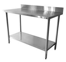 Environmental Commercial Stainless Steel Table With Splashback For Canteen