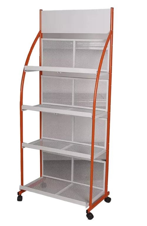 Custom Length Movable Retail Store Display Shelves Four Tiers For Snacks Storage