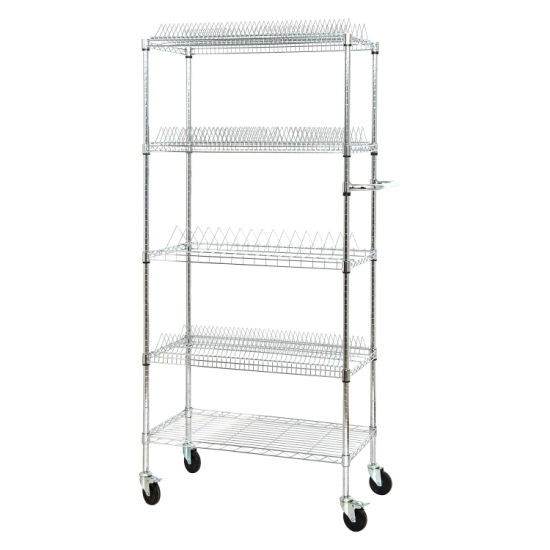 5 Layers Multiple Industrial Wire Shelving Organized SMT Reel Component Storage Metal Trolley Cart