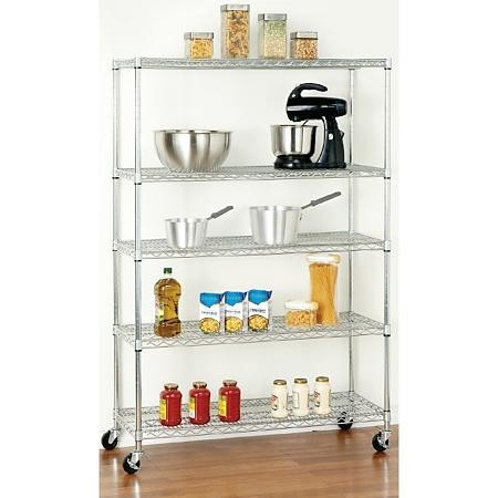 Common  Canteen Home Wire Shelving / Cooking Utensils Storage Rack