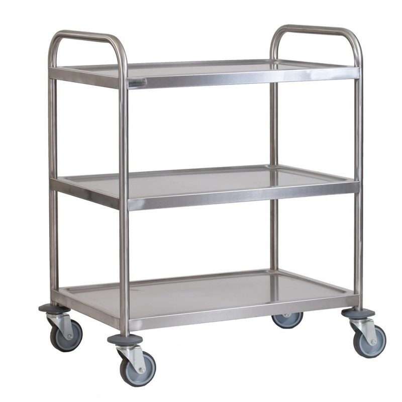 Hospital Medical Stainless Steel Surgical Trolley Adjustable Every Shelf Height