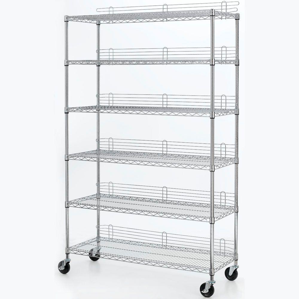 6 Layers 18 X 24 Wire Shelving Heavy Duty Movable Wire Shelving Units 