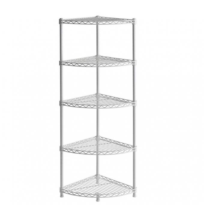 Living Room Metal Wire Racks For Storage / 5 Shelf Wire Shelving Unit